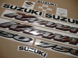 Suzuki Katana 750 2001 silver aftermarket logo stickers