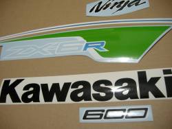 Decals for Kawasaki ZX-6R 2012 green performance version