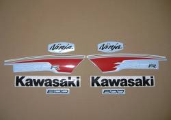 Kawasaki ZX6R Ninja 600 2012 red model decals set