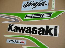 Kawasaki ZX-6R 636 2013 green model complete decal set