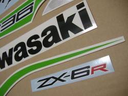 Kawasaki ZX-6R 636 2013 green replacement graphics set
