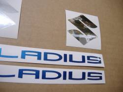 Suzuki Gladius SFV 650 white/blue replacement adhesives