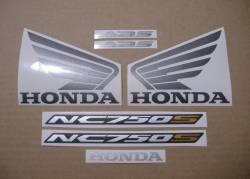Honda NC750S 2017 black model logo decals set