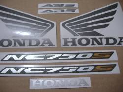Honda NC750S 2017 black model logo emblems set