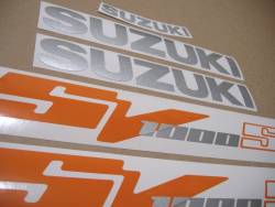 Suzuki SV 1000S 03 orange complete restoration sticker set