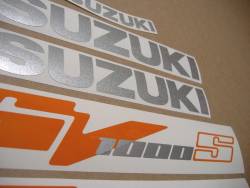 Suzuki SV 1000S 2003 orange complete replica stickers set