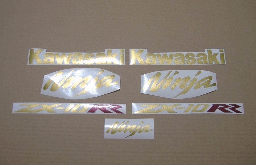 Decals for Kawasaki ZX10RR Ninja race replica in gold