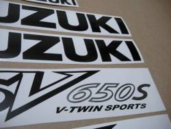 Suzuki SV 650S 2002 K2 silver restoration stickers