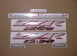 Kawasaki ZZR 1200 silver 2002 replacement sticker set