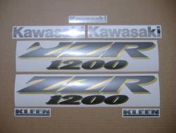 Kawasaki ZZR1200 2004 complete restoration decal set