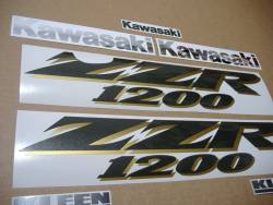 Kawasaki ZZR 1200 black model complete decals set