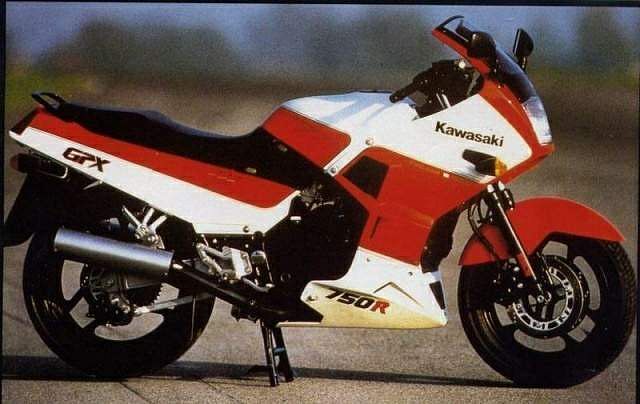 Kawasaki GPX 750 R '87 red/white version decals set