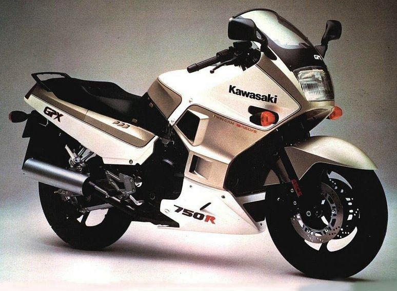Stickers for Kawasaki GPX 750R 1987 white version