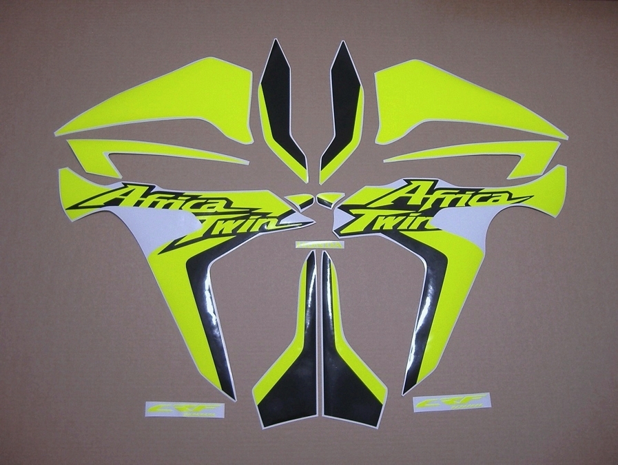 Neon Fluorescent yellow decals for Honda Africa Twin