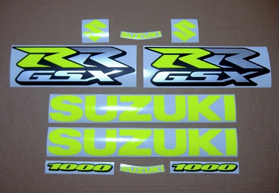 Fluorescent yellow stickers for Suzuki GSXRR 1000