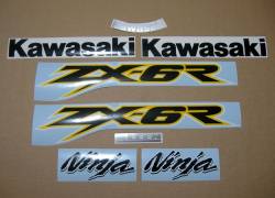 Kawasaki ZX6R 2002 yellow complete decal set