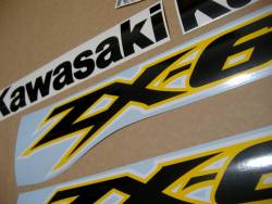 Kawasaki ZX6R ninja 600 2002 yellow decals set
