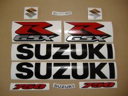 Suzuki GSXR 750 K7 black full decals kit