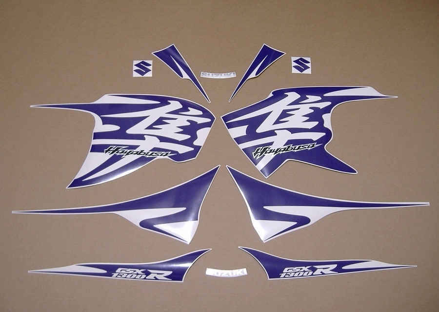 Purple kanji logo emblems for Suzuki hayabusa 1340