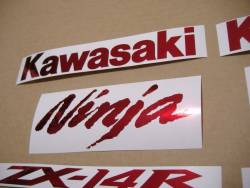 Stickers for Kawasaki ZX 1400 with chrome red logo