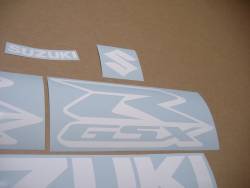 Suzuki GSXR (Gixxer) 1000 decals with white outlined logo