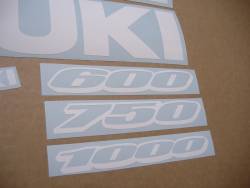 White decals for Suzuki GSX-R (Gixxer) 600 cc