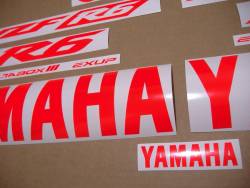 Yamaha R6 stickers in fluorescent neon red