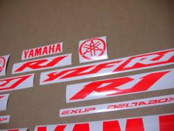 Signal red logo decals for Yamaha YZF R1