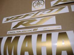Matte gold logo stickers for Yamaha R1