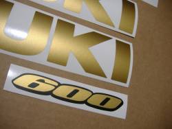 Matte gold logo decals for Suzuki GSX-R 600
