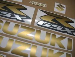 Matte gold logo graphics for Suzuki GSXR 600