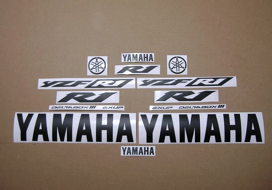 Satin black color logo decals for Yamaha R1