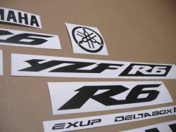Satin black color logo decals for Yamaha R6