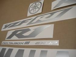Matte silver grey logo stickers for Yamaha R1