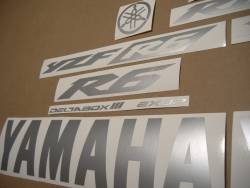 Matte silver grey logo stickers for Yamaha R6