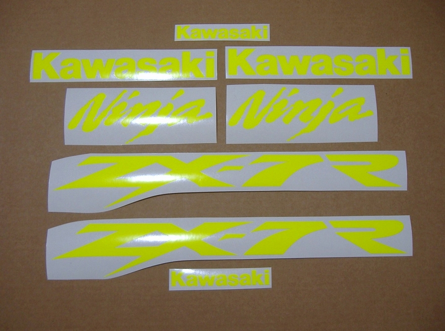 Decal logo (fluorescent yellow) for Kawasaki ZX-7R