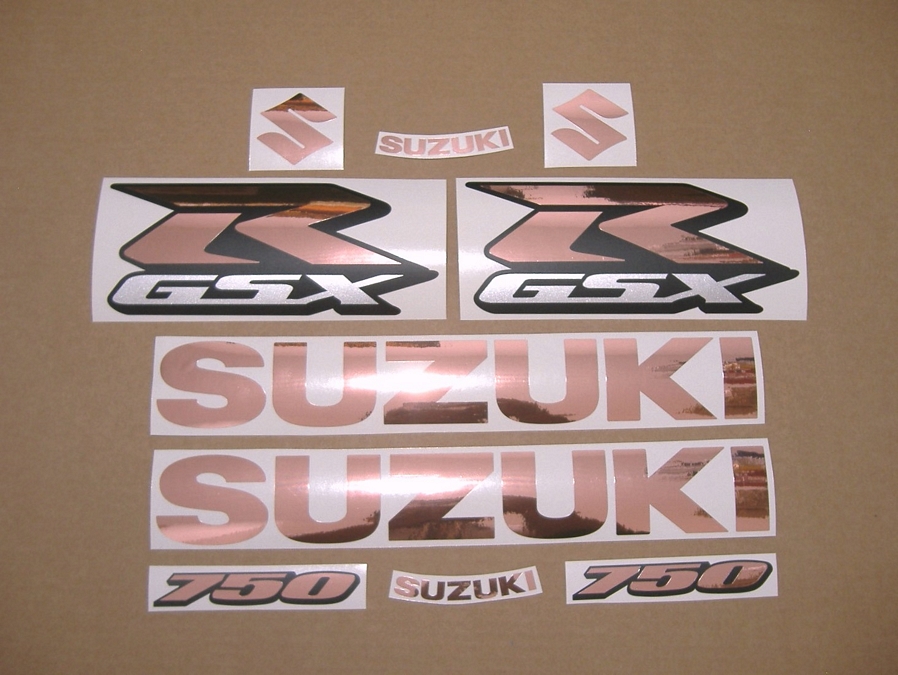 Suzuki GSXR 750 rose gold chrome decals kit