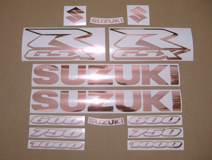 Rose gold color custom decals for Suzuki GSXR 750