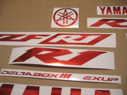 Yamaha YZF R1 graphics in custom chrome red color