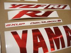 Chrome red color stickers for Yamaha YZF R1