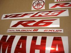 Chrome red color stickers for Yamaha YZF R6