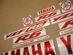 Yamaha YZF R6 stickers in chrome red color
