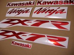 Kawasaki ZX7R ninja chrome red decals logo kit