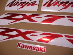 Decals for Kawasaki ZX-7R in chrome (mirror) red