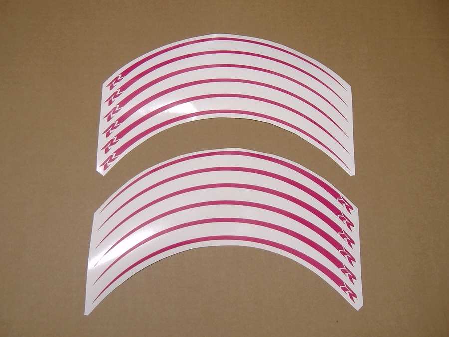 Rim stripes stickers for suzuki gsxr in hot pink