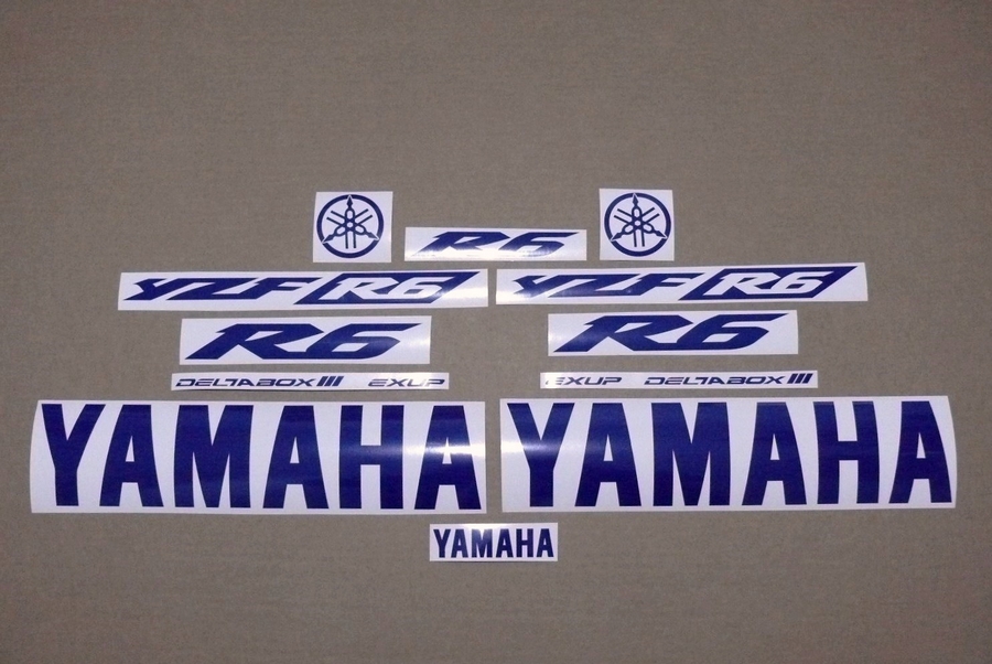 Yamaha R6 600 custom decal kit in royal medium blue