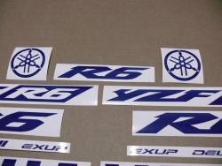 Yamaha R6 custom graphics kit in royal medium blue