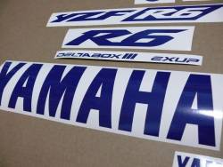 Blue customized logo decals set for Yamaha YZF R6