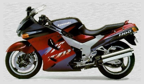 Kawasaki ZZR1100 zx-11 1994 red/black model decals