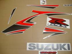 Suzuki gsxr 1000 2007 2008 k7 silver red graphics set 
